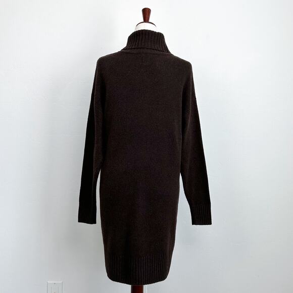 Gap Turtleneck Chocolate Brown Knit Mini Sweater Dress - Picture 6 of 8